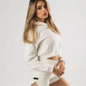 Alphalete Identity Cropped Pro Hoodie Color: Antler Womens Size: Medium